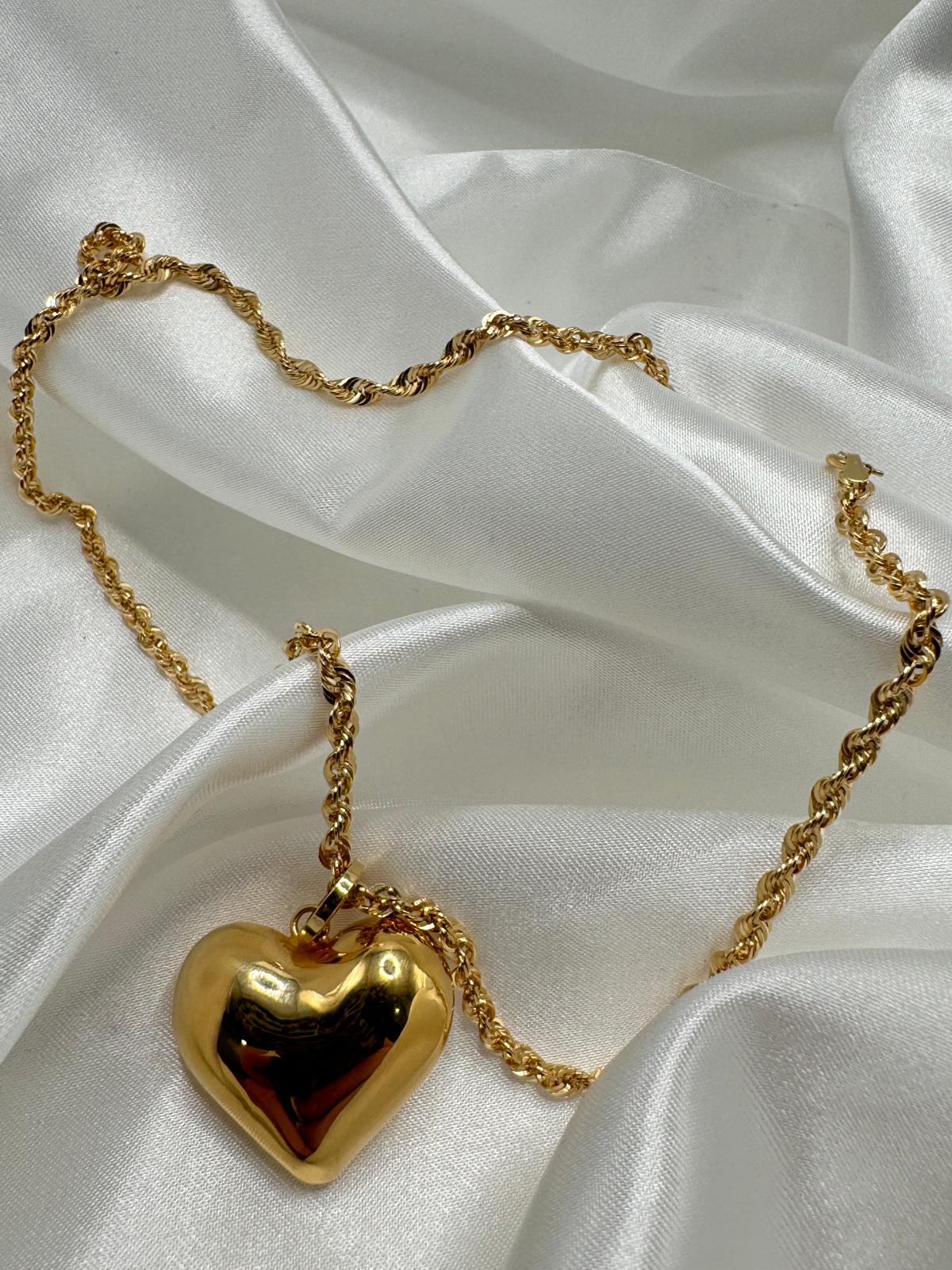 Collana in oro 18k - cuore elettroformato