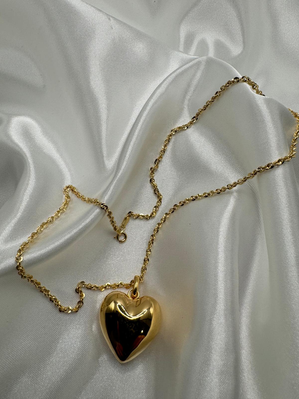 Collana in oro 18k - cuore elettroformato