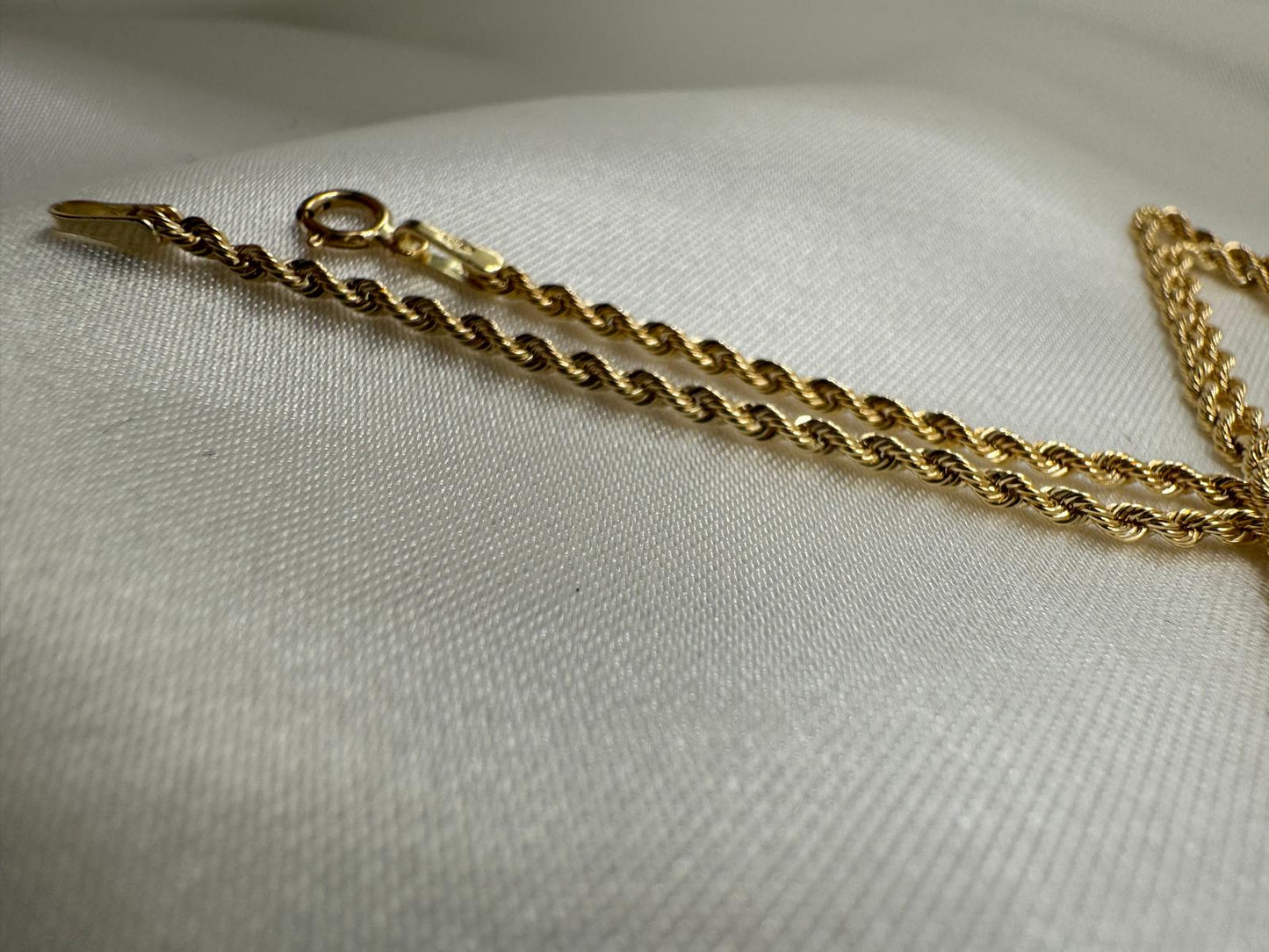 Collana Funetta in Oro 18K con Crocetta Classica Bicolore - 45 cm