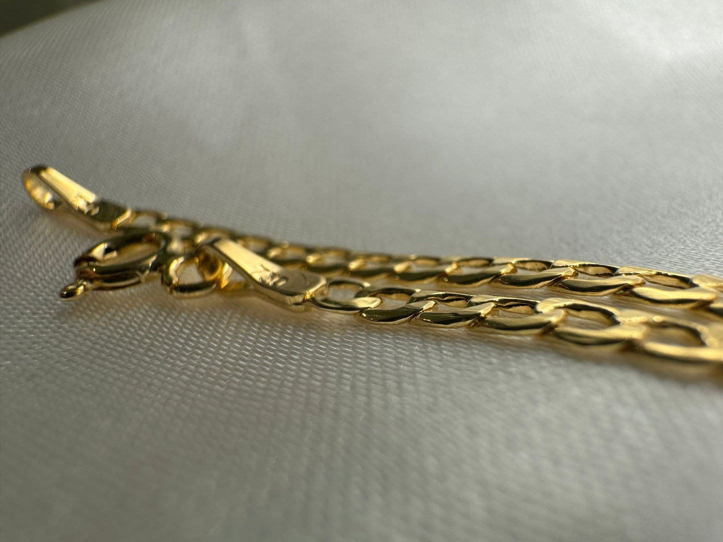 Collana Modello Groumette in Oro 18K con Croce Bicolore e Effetto Specchiato - 50 cm